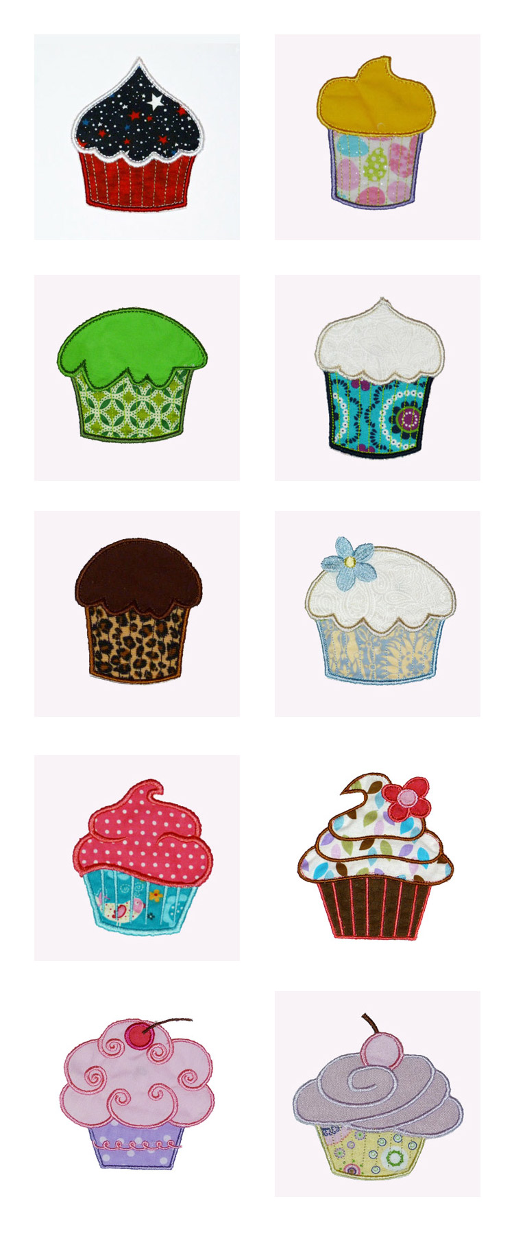 Applique Cupcakes Embroidery Machine Design Details