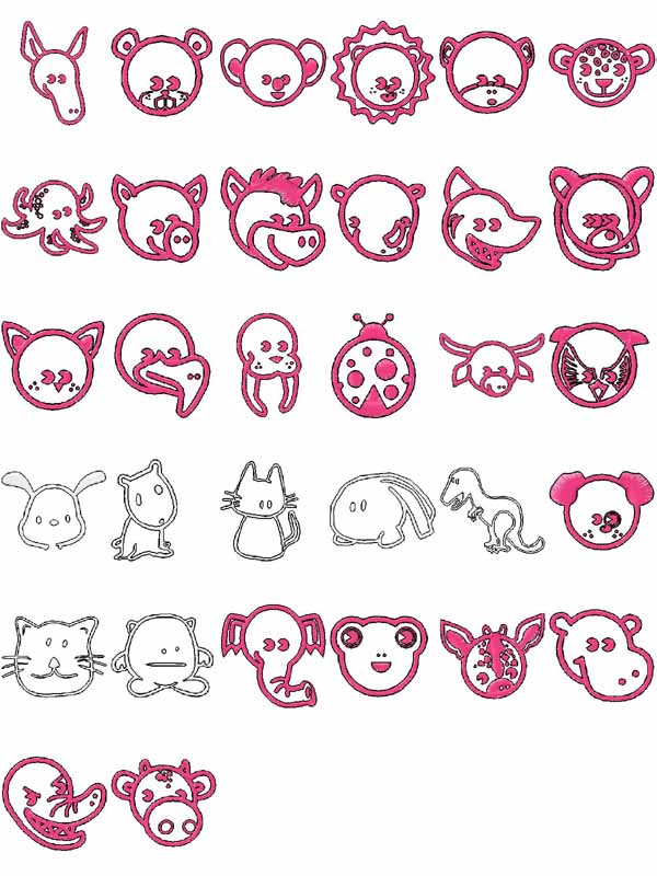 Cute Animals Embroidery Machine Design Details