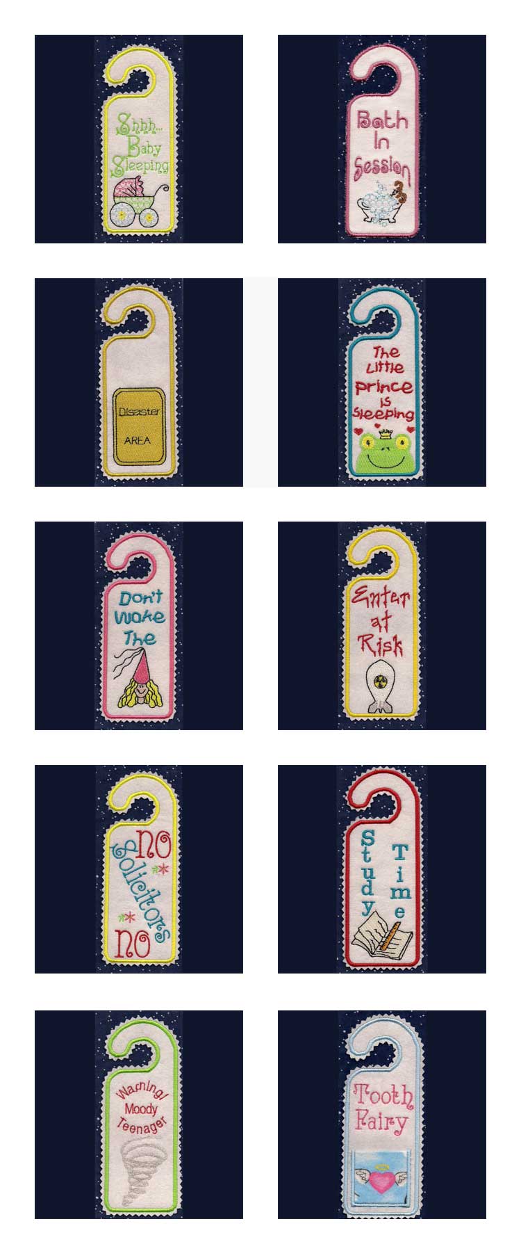 Cute Door Hangers Embroidery Machine Design Details