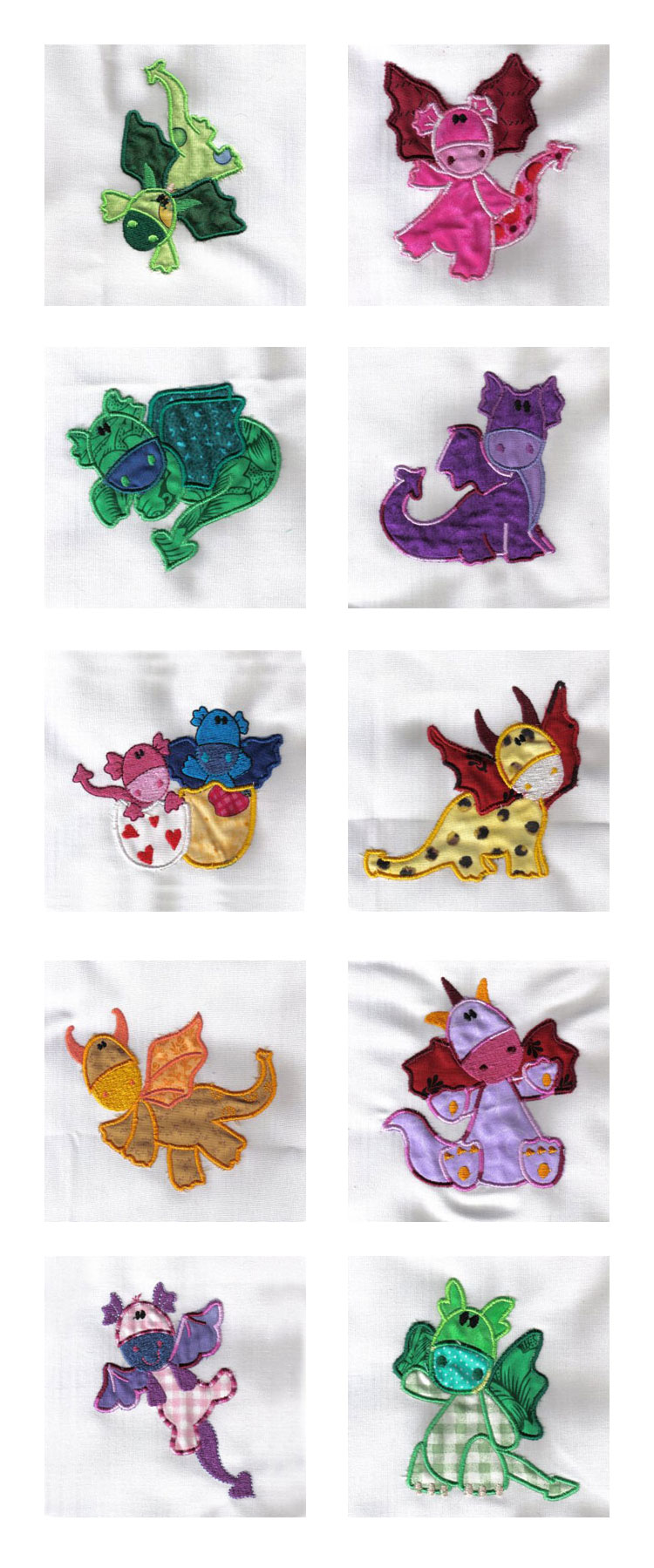 Cute Dragons Embroidery Machine Design Details