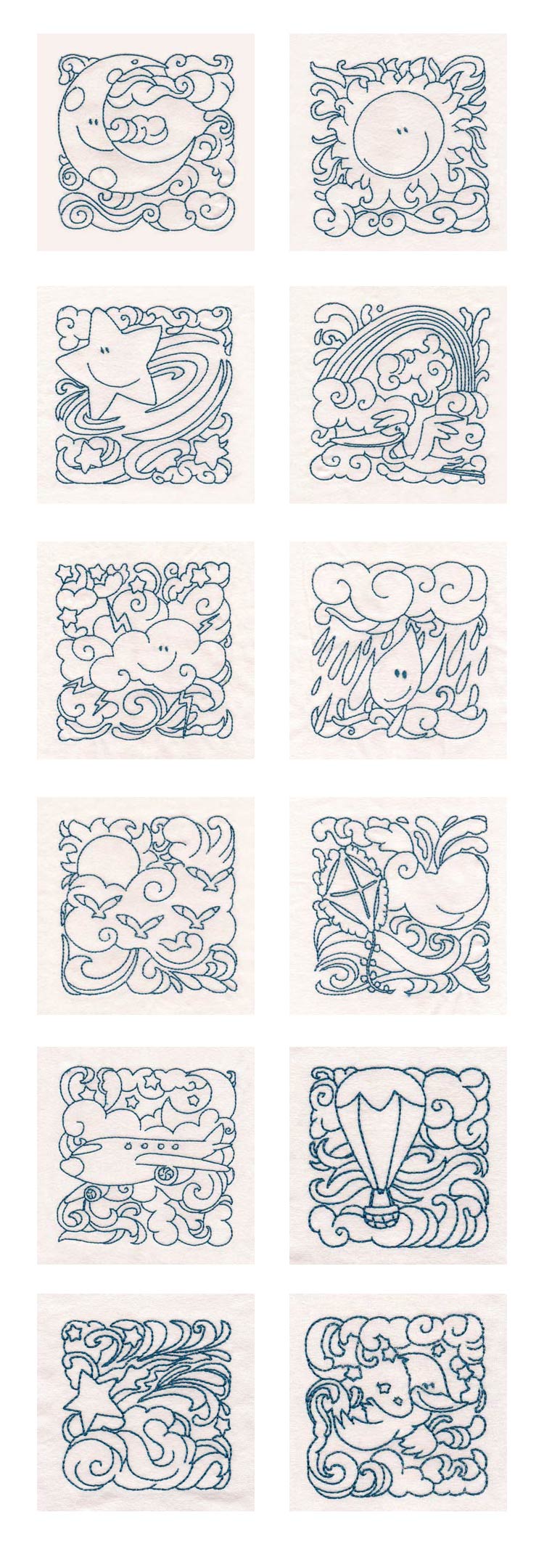 Cute Sky Blocks Embroidery Machine Design Details