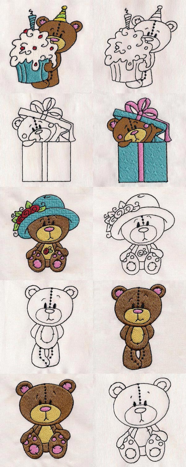 Cute Teddy Embroidery Machine Design Details