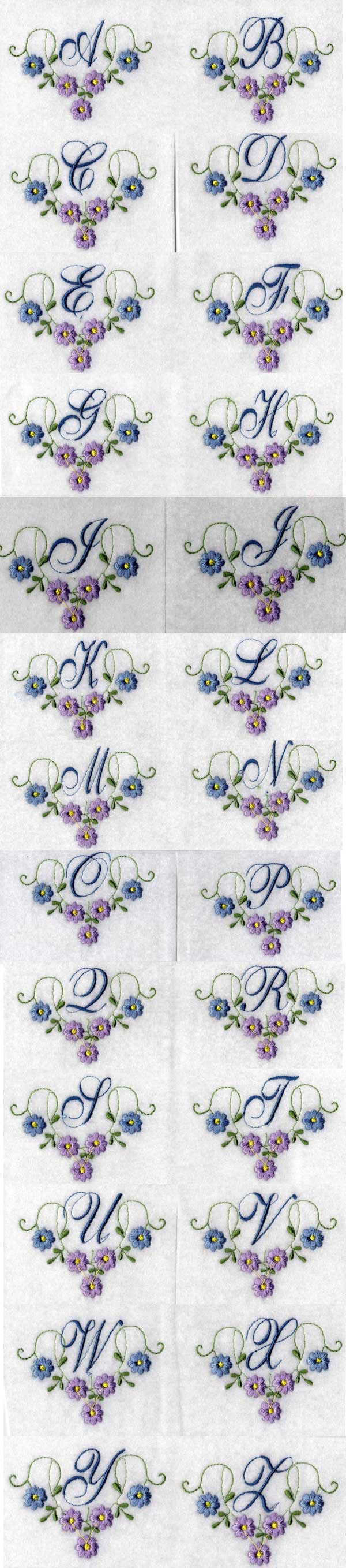 Daisy Monogram Embroidery Machine Design Details