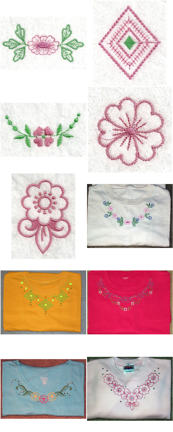 Delicate Fancy Necklines Embroidery Machine Design Details