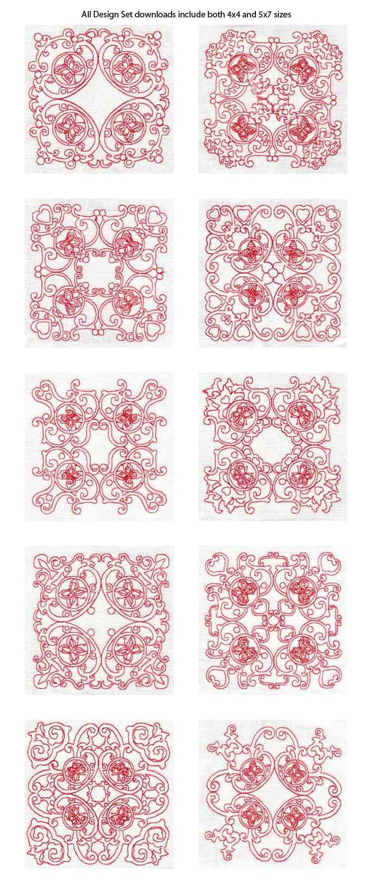 Delicate Quilt Blocks 2 Embroidery Machine Design Details