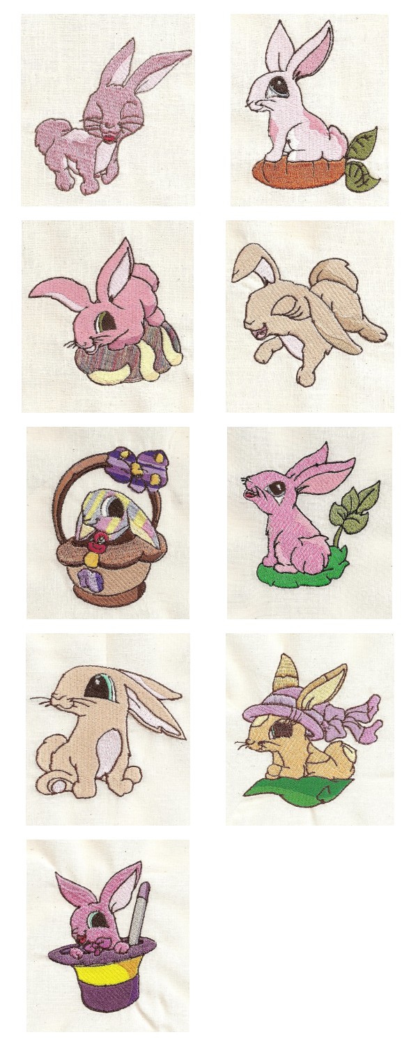 Delightful Bunnies Embroidery Machine Design Details