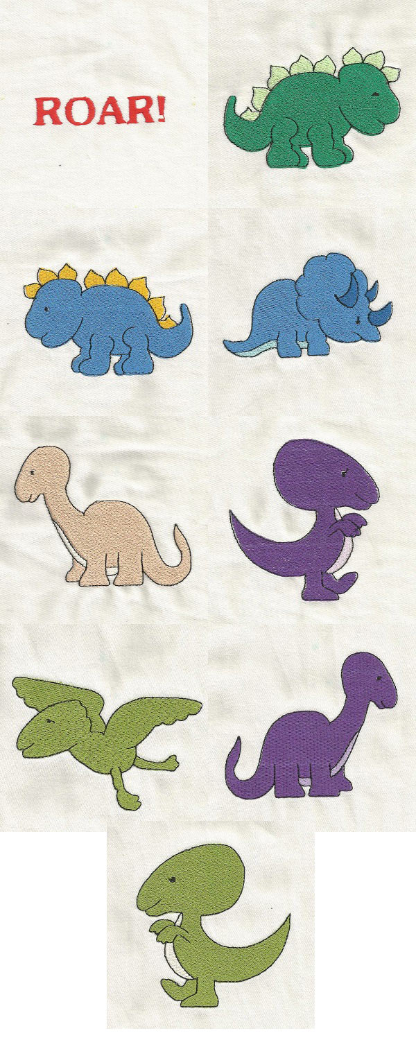 Dinos Embroidery Machine Design Details