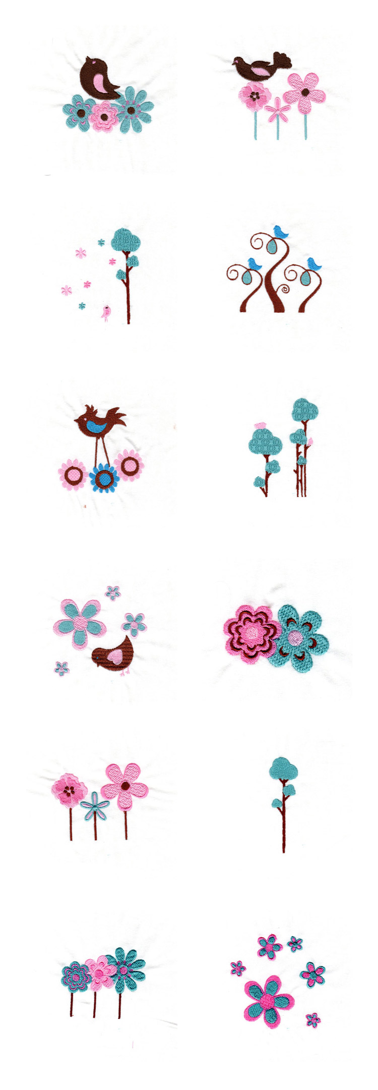 Doodle Tweets Embroidery Machine Design Details