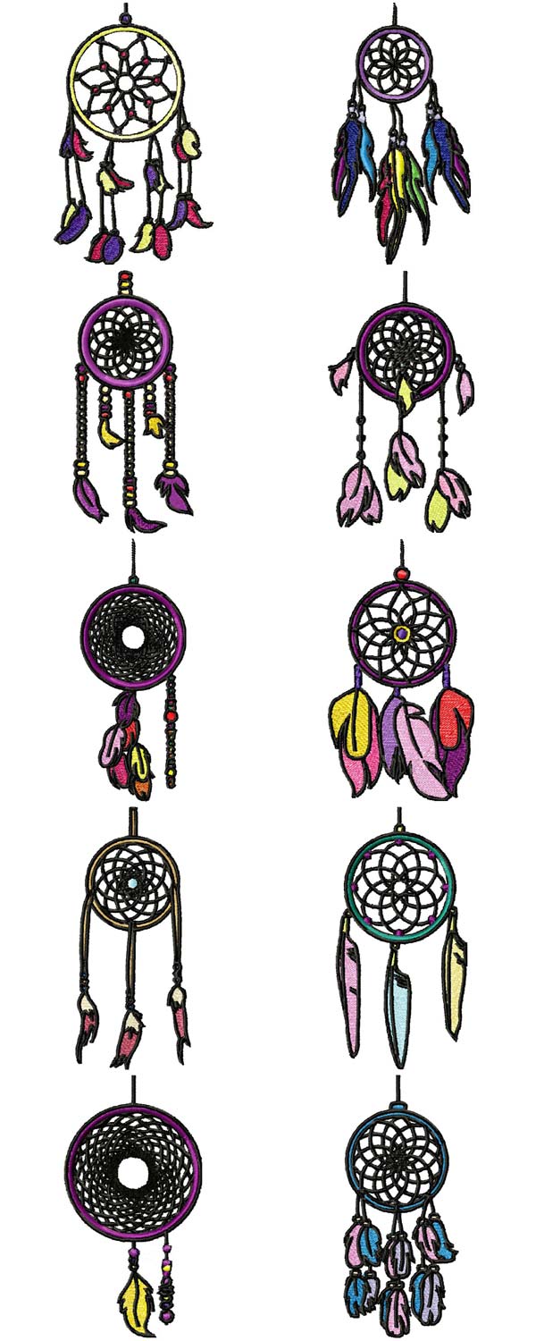 dreamcatchers machine embroidery contact sheet
