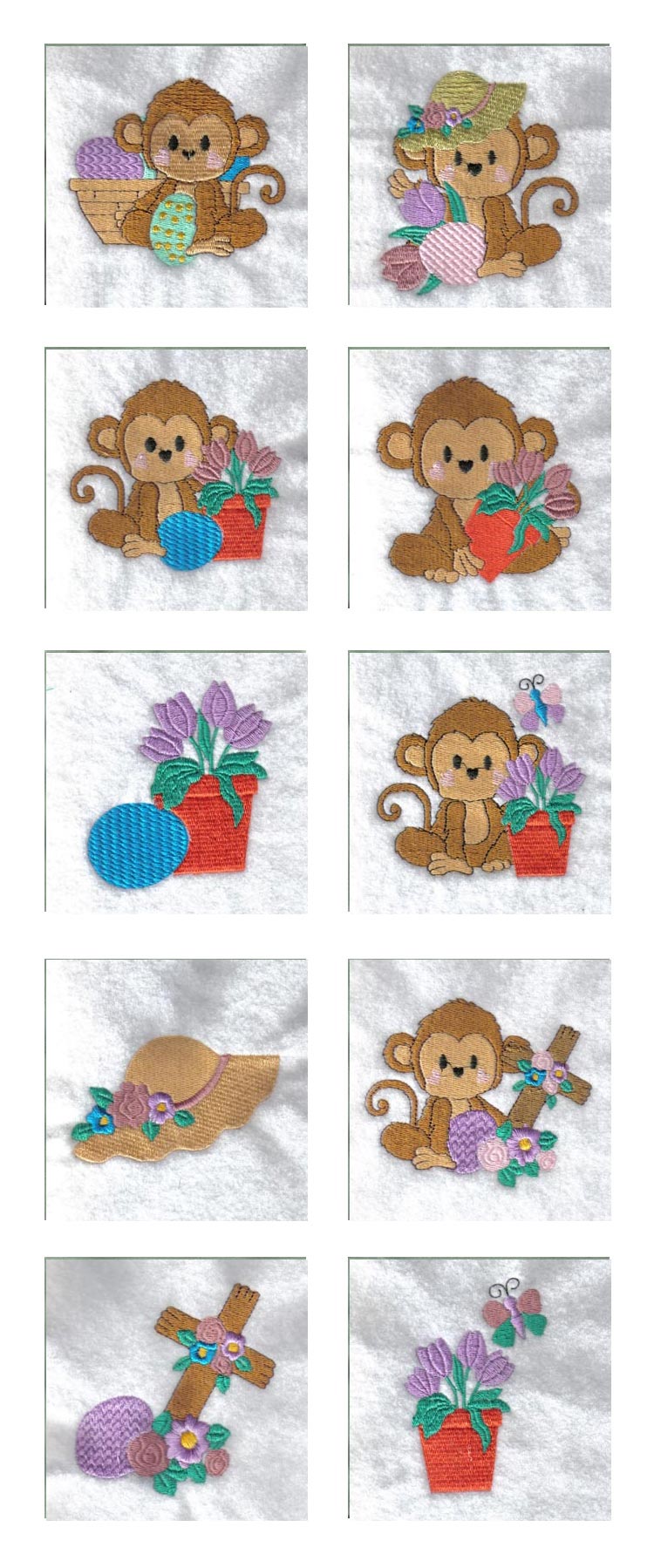 Easter Monkeys Embroidery Machine Design Details