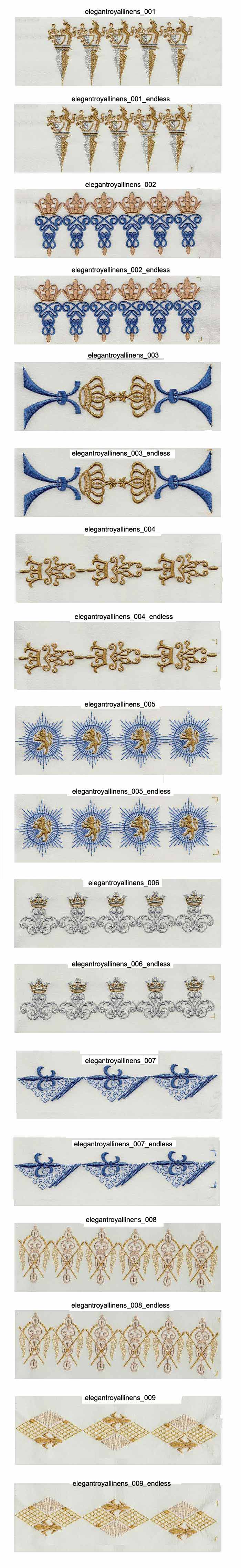 Elegant Royal Linens Embroidery Machine Design Details