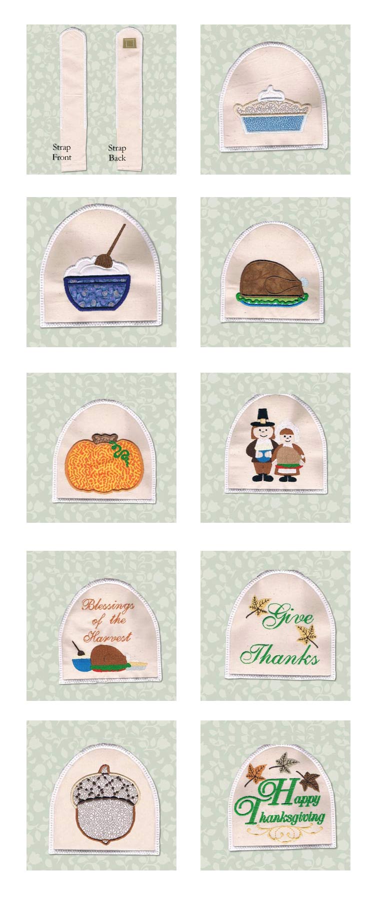 Fall Country Towel Toppers Embroidery Machine Design Details