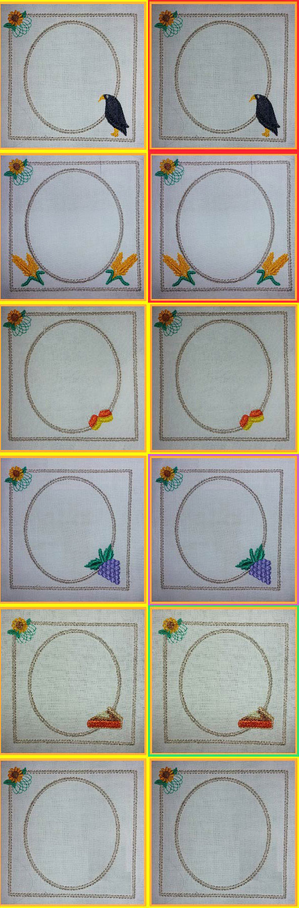 Fall Frames 2 Embroidery Machine Design Details