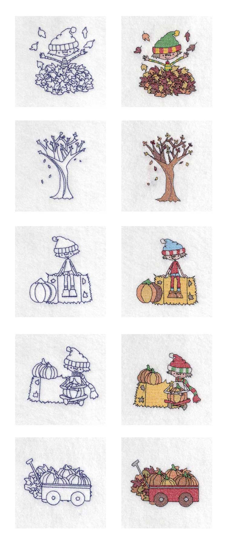 Fall Fun Embroidery Machine Design Details