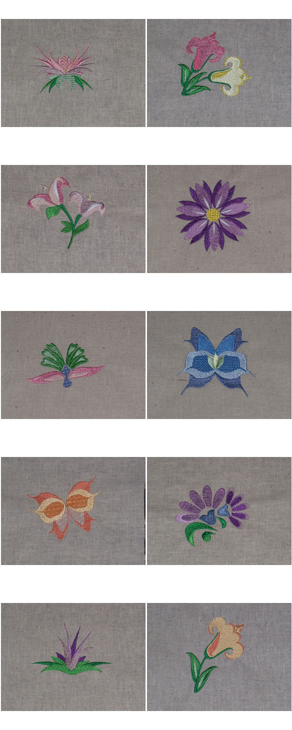 Fantasy Florals Embroidery Machine Design Details