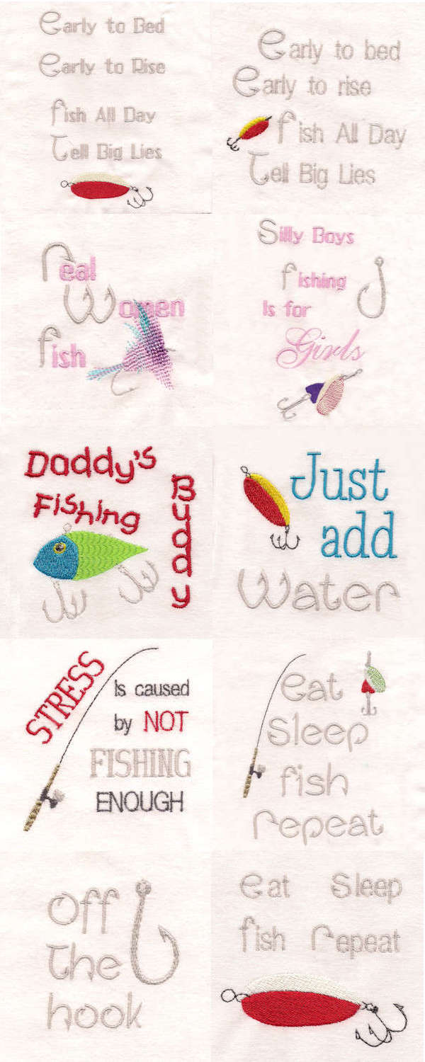 Fisherman Towels Embroidery Machine Design Details
