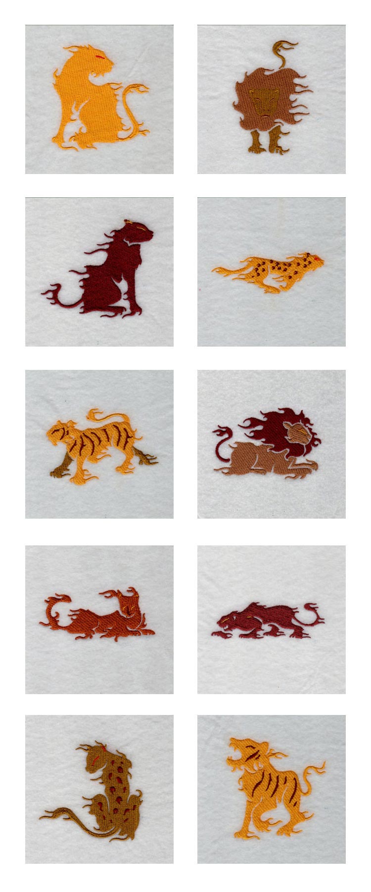 Flaming Cats Embroidery Machine Design Details