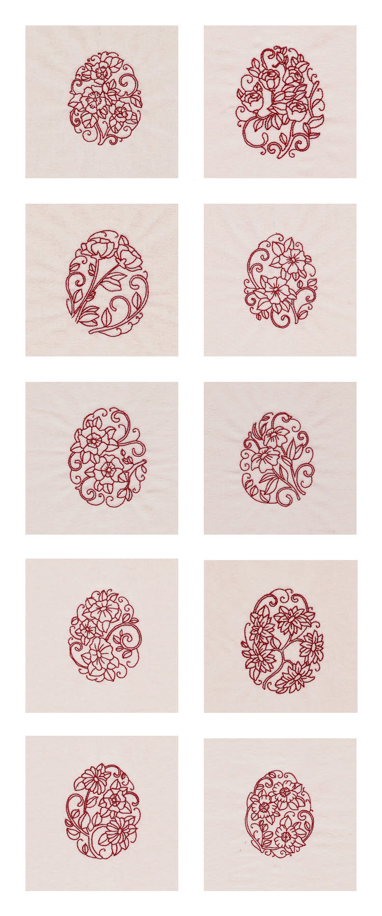 RW Floral Spring Eggs Embroidery Machine Design Details
