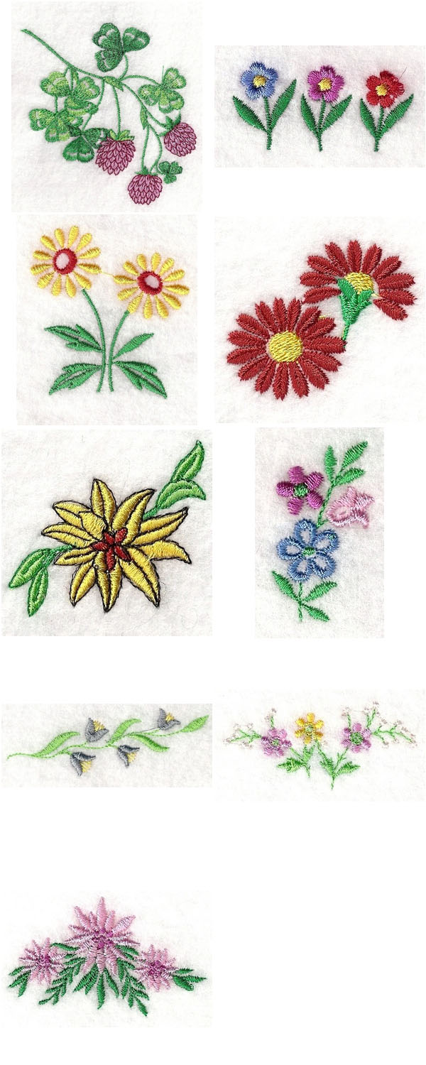 Floral Flowers Embroidery Machine Design Details