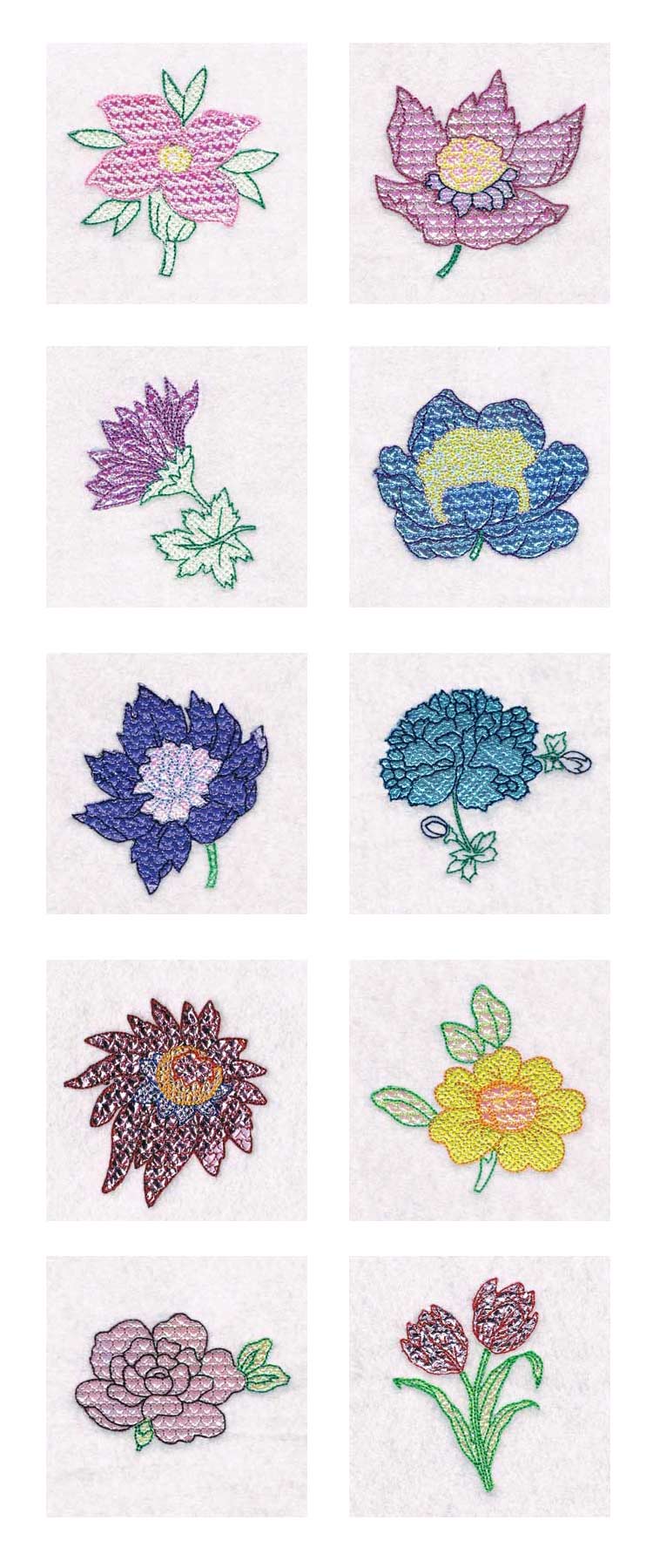 Mylar Florals Embroidery Machine Design Details
