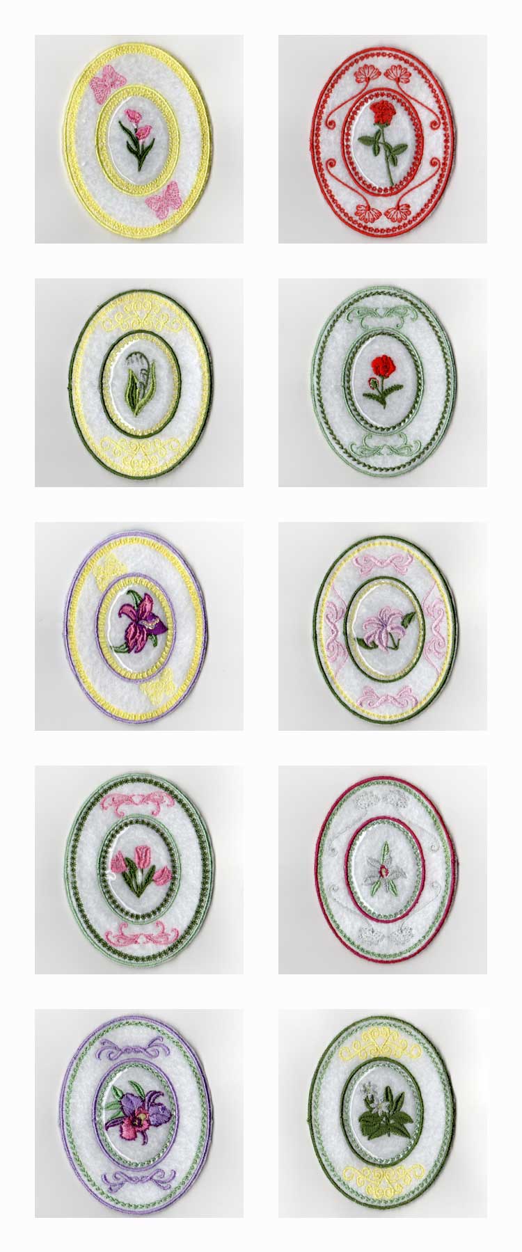 Floral Silverware Holders Embroidery Machine Design Details