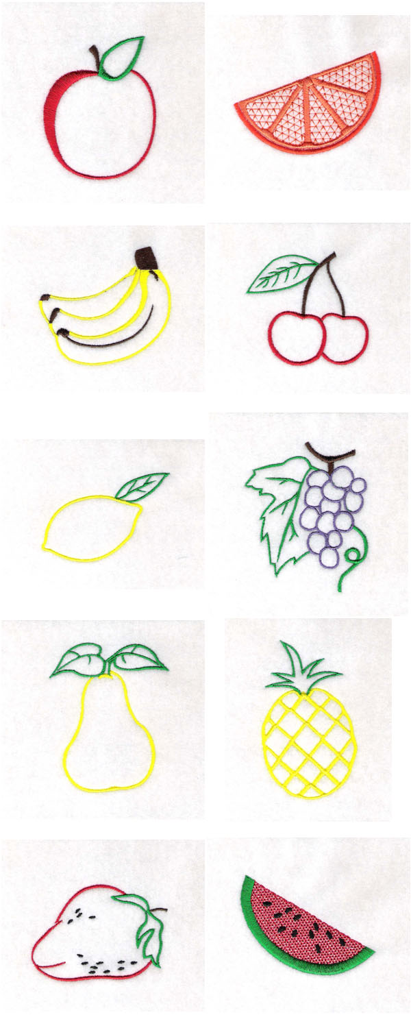 Fruit Embroidery Machine Design Details