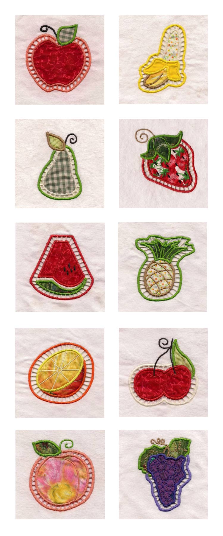 Fruit Applique Cutouts Embroidery Machine Design Details