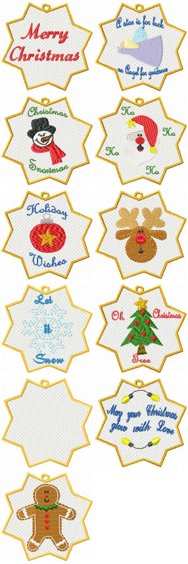 FSL Christmas Ornaments Embroidery Machine Design Details
