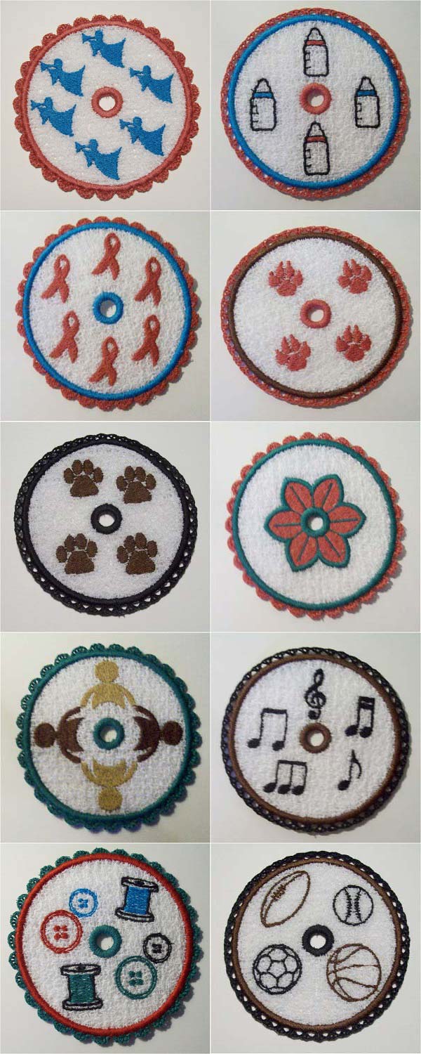 Free Standing Lace Cup Covers Embroidery Machine Design Details