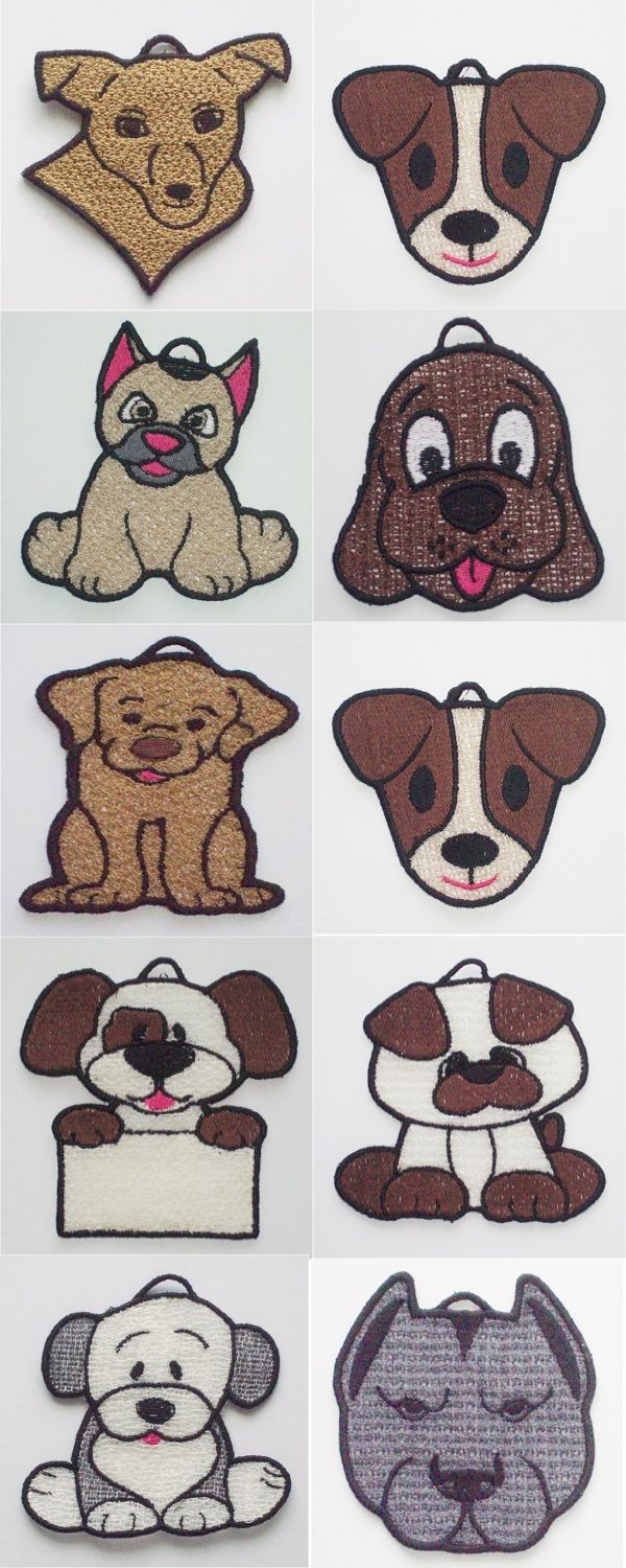FSL Dog Ornaments 1 Embroidery Machine Design Details