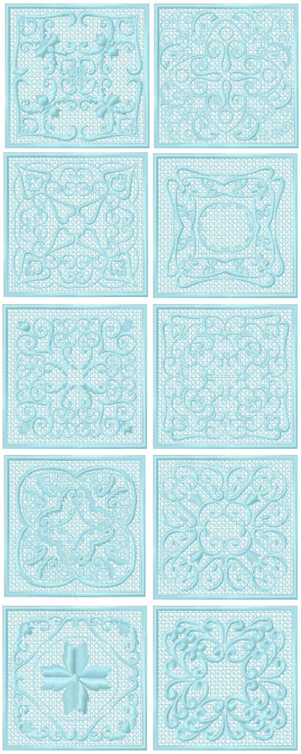 FSL Floral Blocks Embroidery Machine Design Details