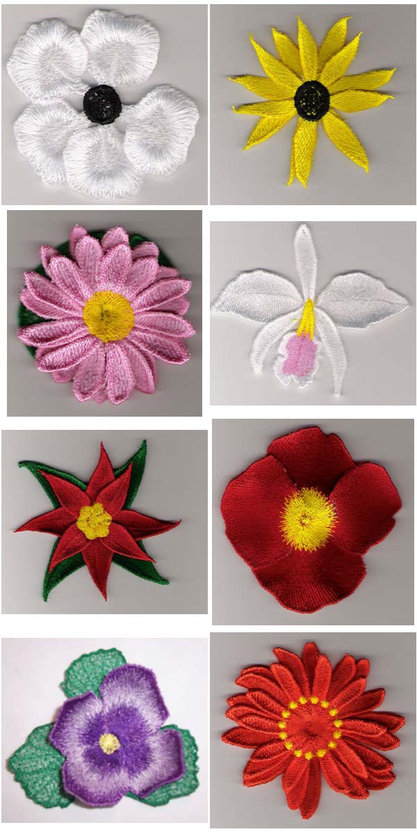 FSL Flowers Embroidery Machine Design Details