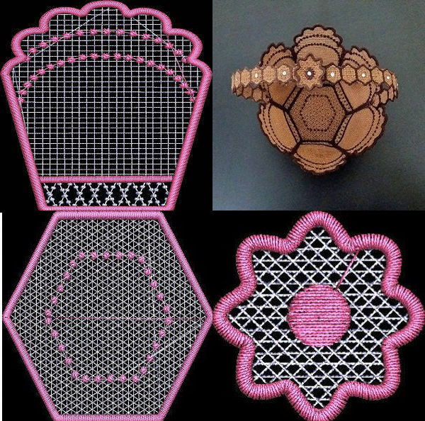 FSL Hexagonal Basket Embroidery Machine Design Details