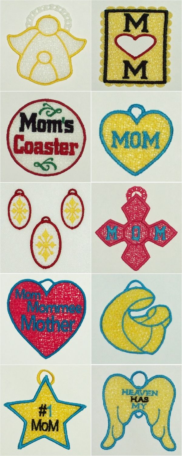 FSL Mom Assortments Embroidery Machine Design Details