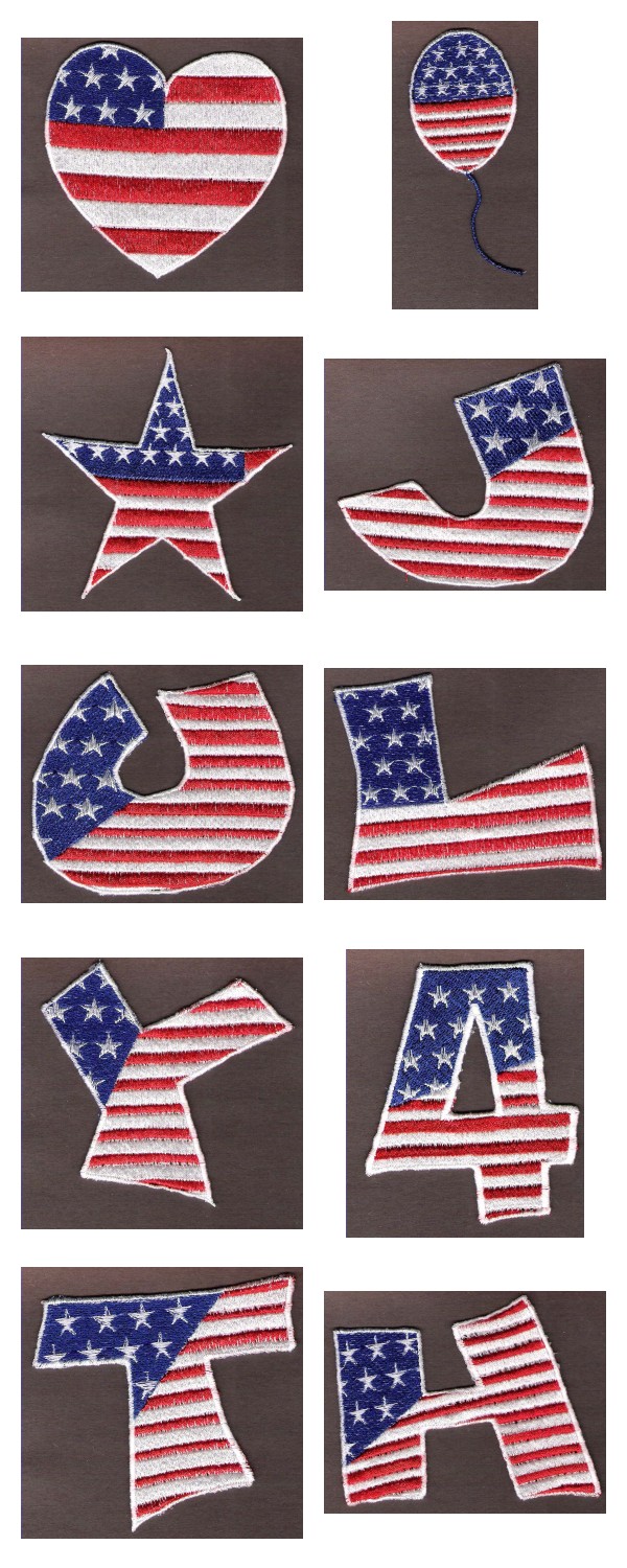 FSL Patriotic Embroidery Machine Design Details