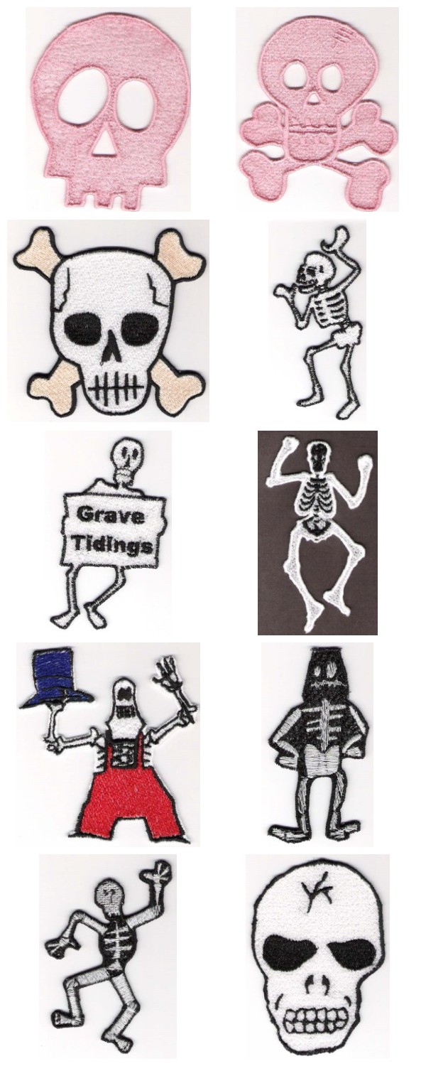 FSL Skeleton And Skulls Embroidery Machine Design Details