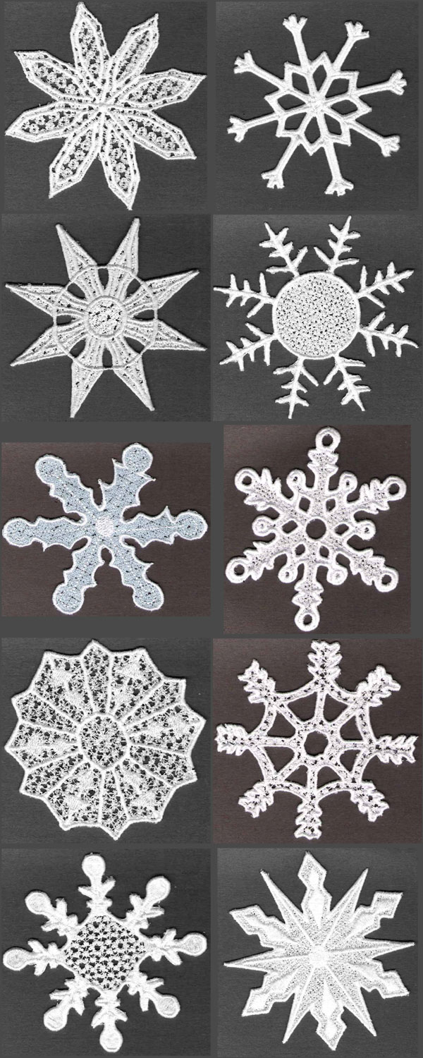 FSL Snowflakes Embroidery Machine Design Details