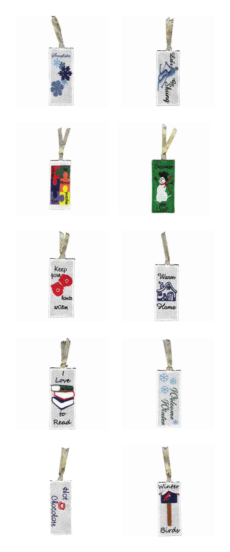 FSL Winter Bookmarkers Embroidery Machine Design Details