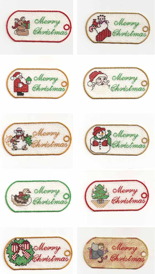 FSL Xmas Tags Embroidery Machine Design Details