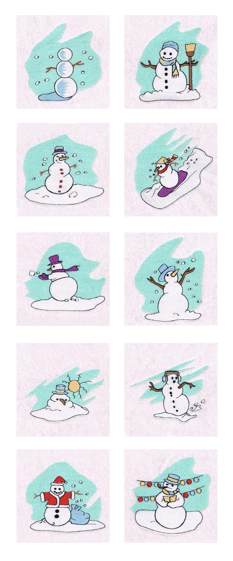 Fun Snowmen Embroidery Machine Design Details