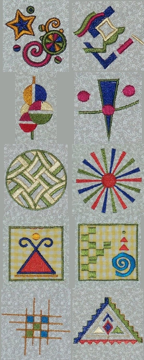 Geometric Quilt Blocks Embroidery Machine Design Details