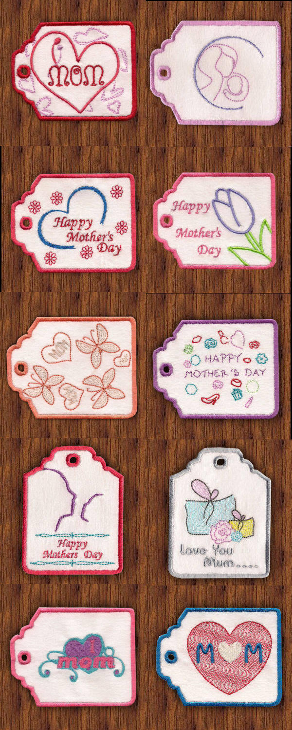 Gift Card Holders for Mom Embroidery Machine Design Details