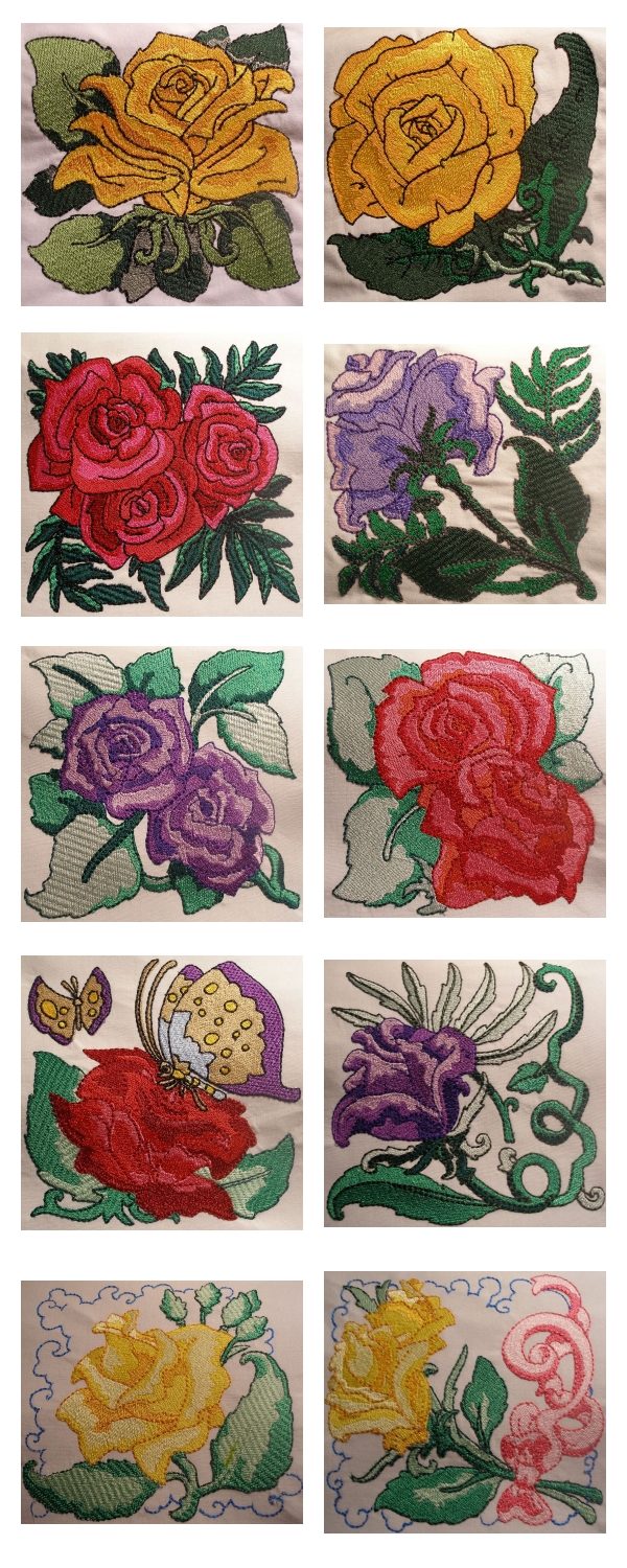 Glorious Roses Embroidery Machine Design Details