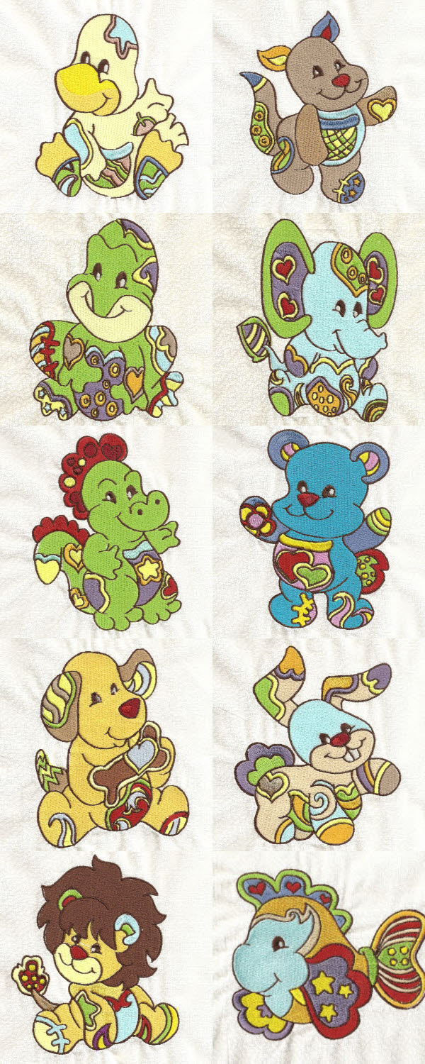 gorgeouspatchyanimals machine embroidery contact sheet