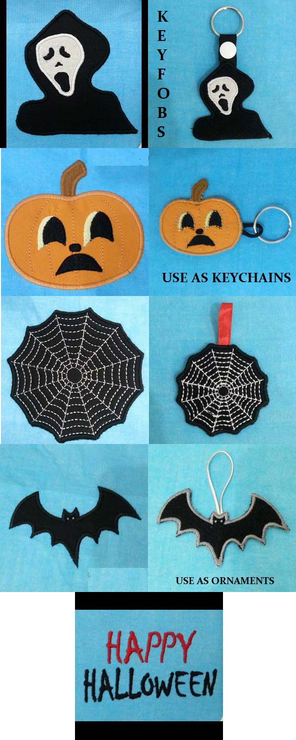 Halloween Applique and More Embroidery Machine Design Details