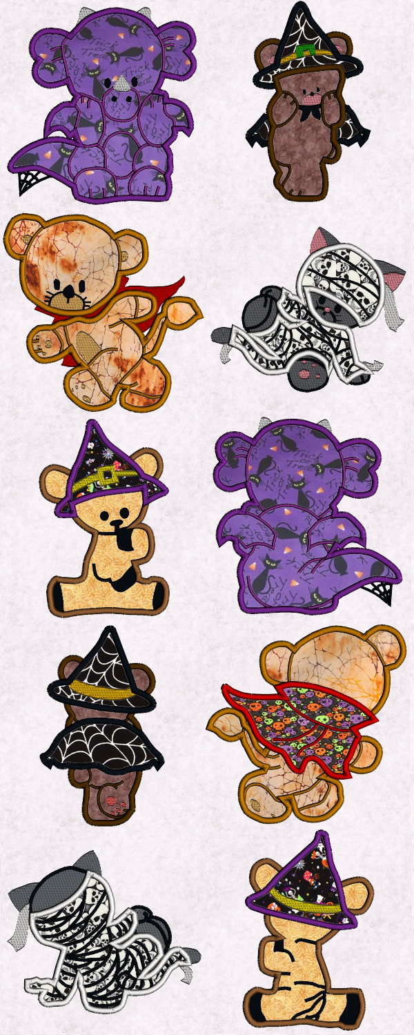 Halloween Coming and Going Embroidery Machine Design Details