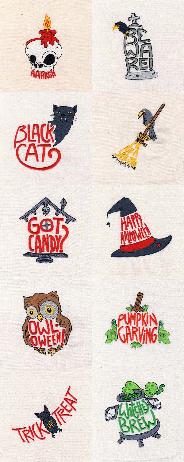 Cute Halloween Sayings Embroidery Machine Design Details