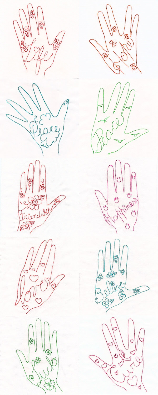 Hands That Talk Embroidery Machine Design Details