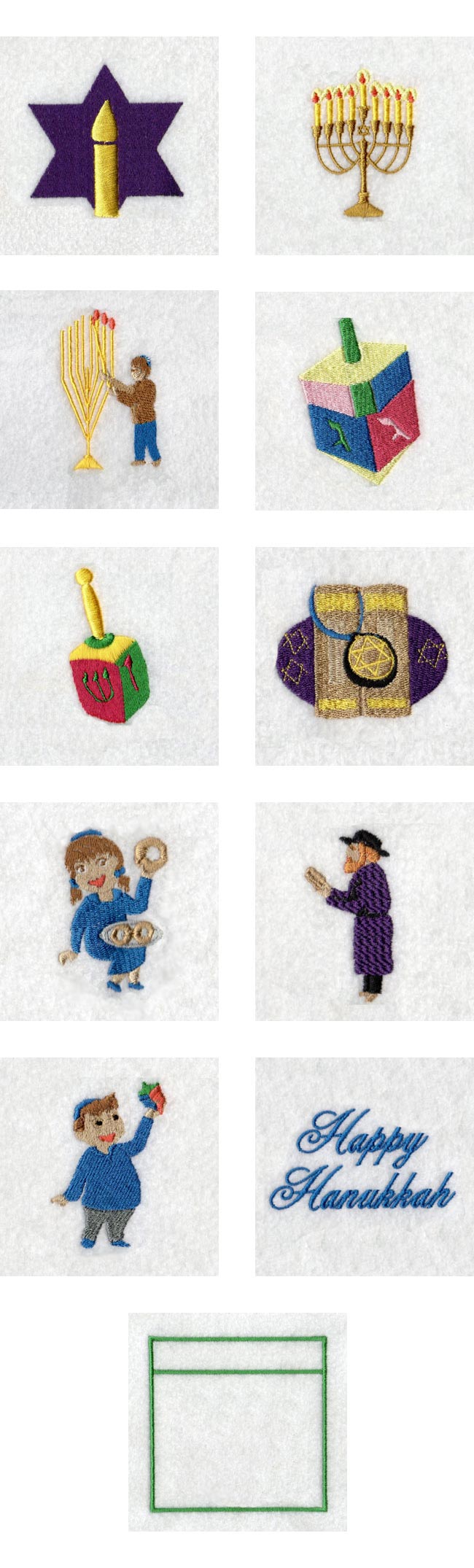 Hanukkah Calendar Embroidery Machine Design Details