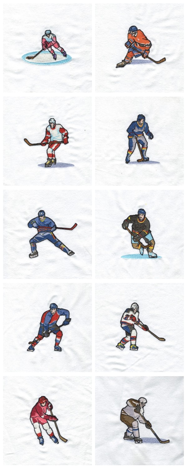 Hockey Players Embroidery Machine Design Details
